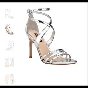 Ilov Strappy Dress Sandals size 9.5 silver